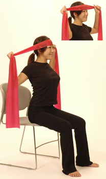 neck front exercise with resistance band